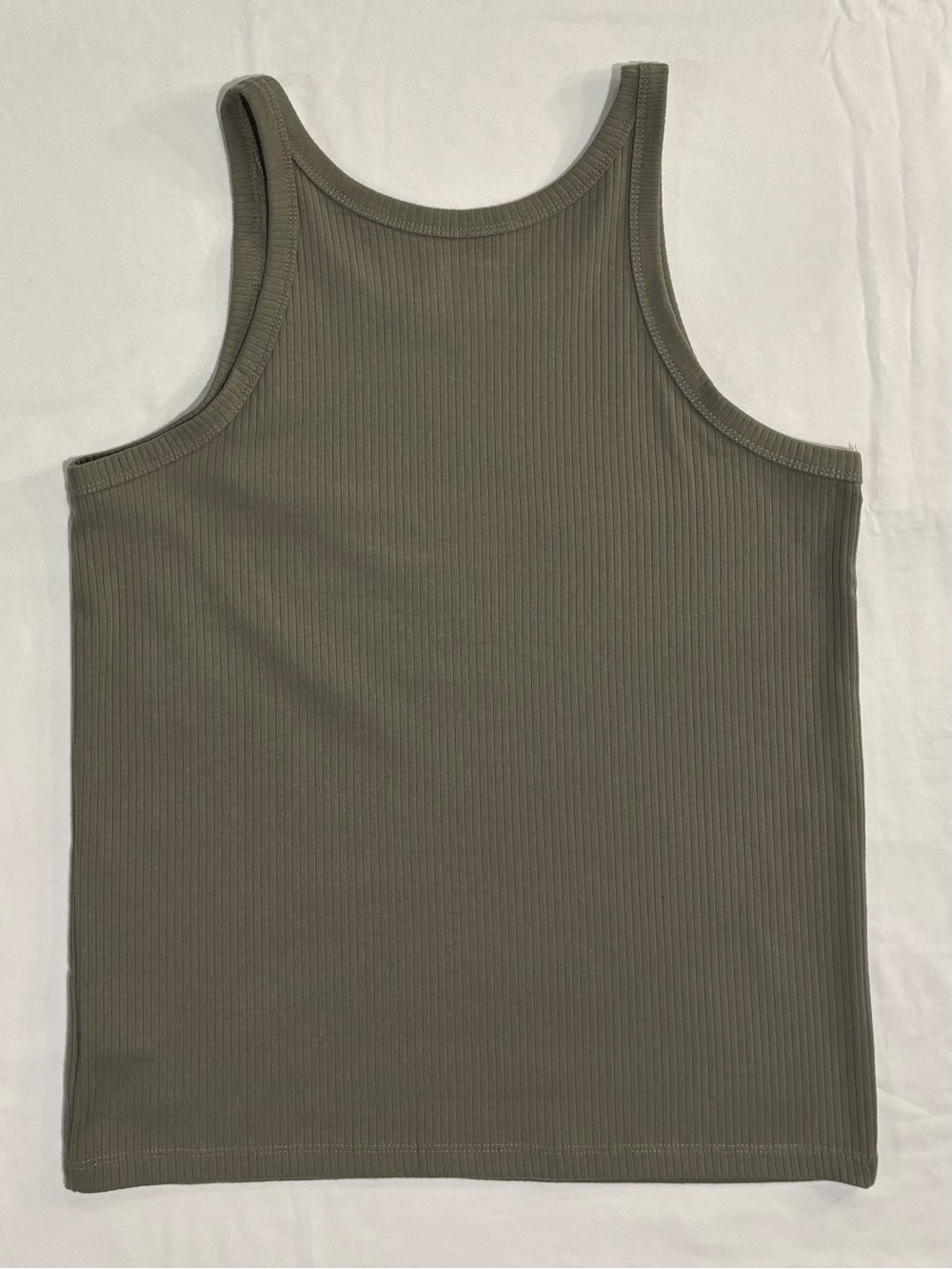 GAP Olive Ribbed Scoop Neck Tank Top Size Large - Picture 2 of 8